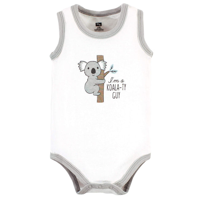 Hudson Baby Unisex Baby Cotton Sleeveless Bodysuits, Zoo Animals, 12-18 Months