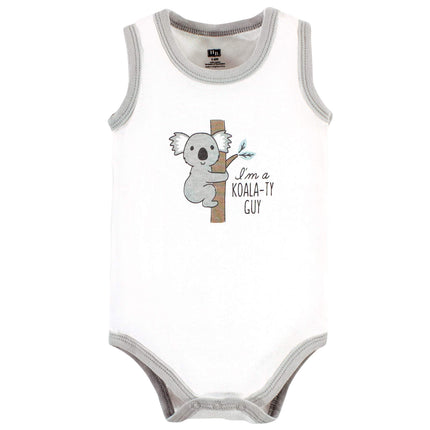 Hudson Baby Unisex Baby Cotton Sleeveless Bodysuits, Zoo Animals, 3-6 Months