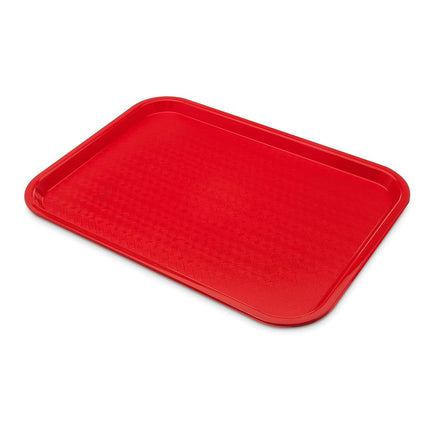 Carlisle FoodService Products Bandeja de Cafetería de Comida Rápida con Superficie Estampada para Cafeterías, Comida Rápida y Comedor, Plástico, 16.31 x 12.06 x 0.7 Pulgadas, Rojo, (Paquete de 24)