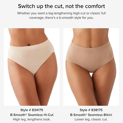 Wacoal Women's B-Smooth Hi-Cut Brief Panty, Hot Fudge, 3X