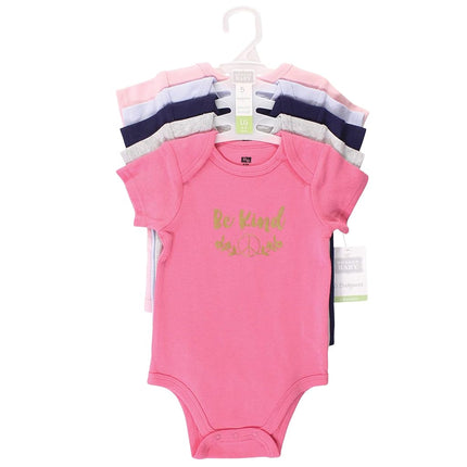Hudson Baby Baby Cotton Bodysuits, Be Kind Blue, 3-6 Months
