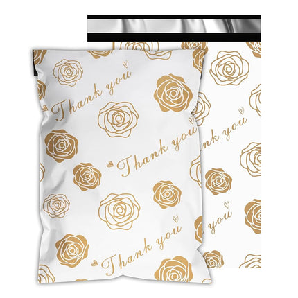 Thank You Poly Mailers 14.5x19 Inch 50 Pcs - Gold 