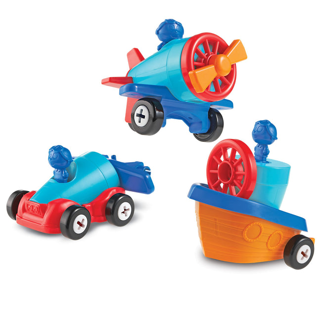 Learning Resources 1-2-3 Build It! Car-Plane-Boat,