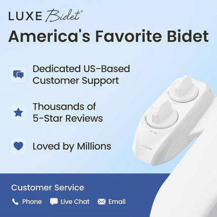 LUXE Bidet NEO 120 Plus - Single Nozzle, Non-Electric Bidet Attachment for Toilet Seat, Patented Slide-In Install, 360° Self-Clean, EZ-Lift to Clean, Rear Wash (White)