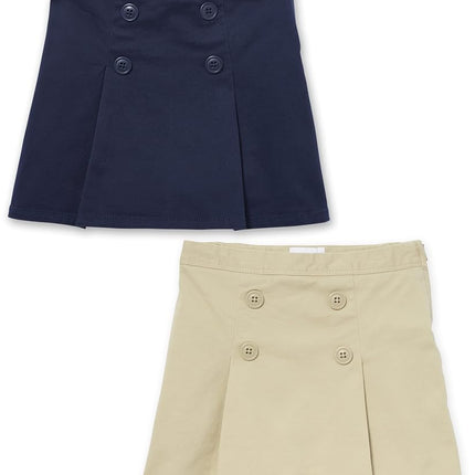The Children's Place Girls Button Skort, Sandy/Tidal 2-Pack, 18