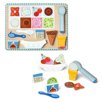 Melissa & Doug Ice Cream Wooden Magnetic Puzzle Pl