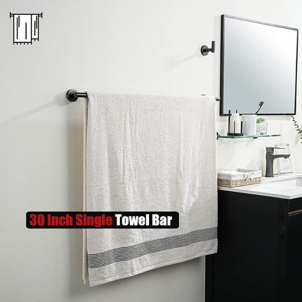 JQK Oil Rubbed Bronze Towel Bar, 33 Inch 304 Stainless Steel Thicken 0.8mm Towel Rack Bathroom, Towel Holder ORB Wall Mount, Useable Length 30 Inch 2 Pack, TB110L30-ORB-P2