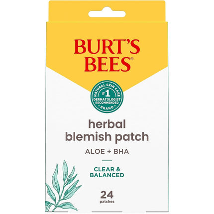Burt's Bees 24 x Blemish Herbal Plasters with Fermented Willow Bark and Aloe Vera - Soothing Treatment for Grains - 100% Natural