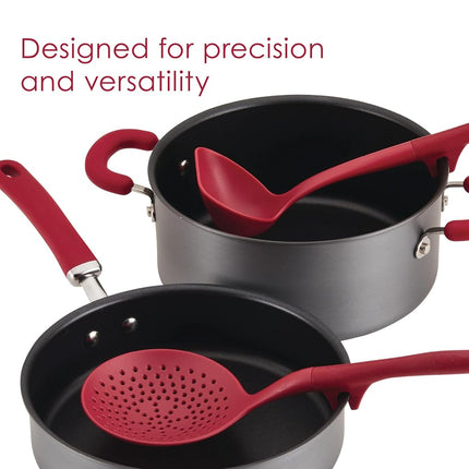 Rachael Ray Tools and Gadgets Kitchen Cooking Utensils Set, 2 Piece, Red