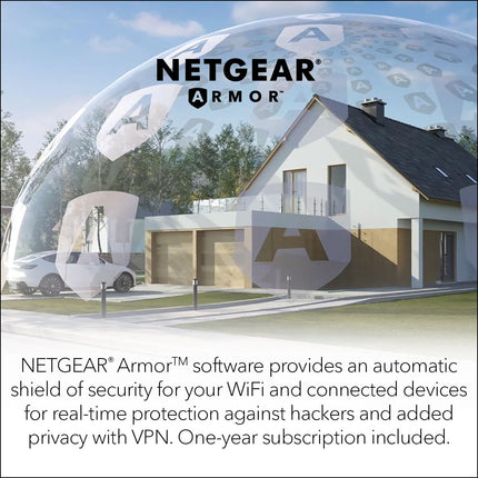 NETGEAR Orbi Whole Home Tri-Band Mesh WiFi 6 System (RBK762S) – Router with 1 Satellite Extender - Coverage up to 5,000 sq. ft, 75 Devices – Free Armor Security - AX5400 802.11ax (up to 5.4Gbps)