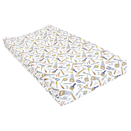 Hudson Baby Unisex Baby Changing Pad Cover, Constr