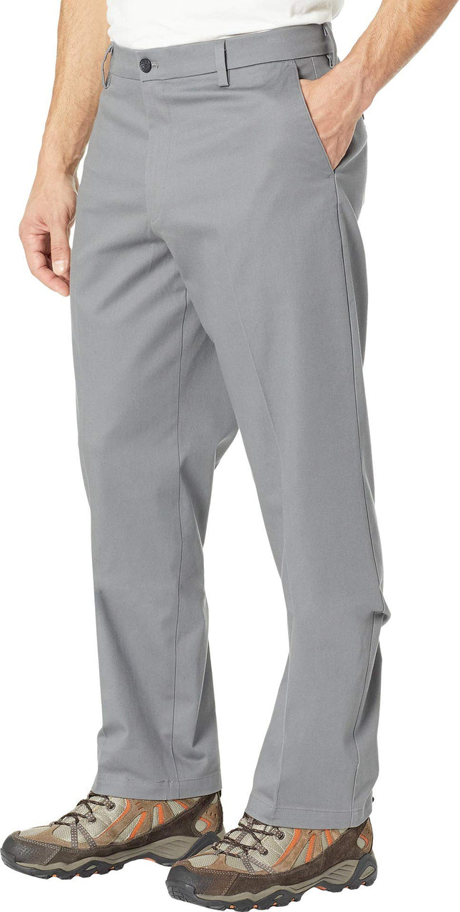 Dockers Men's Classic Fit Signature Khaki Lux Cotton Stretch Pants (Regular and Big & Tall) Casual, Burma Grey, 42W x 30L