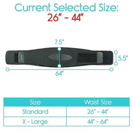 Vive Lower Back Support Brace for Men & Women - Dual Adjustable Lumbar Belt for Heavy Lifting, Herniated Disc, Sciatica, Scoliosis, & Thoracic Pain Relief - Compression Posture Device for Work or Home