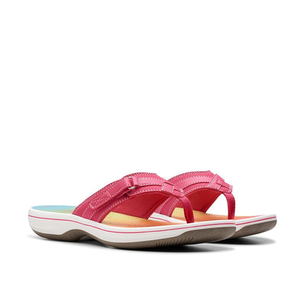Clarks Women's Breeze Sea Flip-Flop, Bright Pink Ombre, 9.5 UK