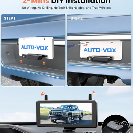 AUTO-VOX Solar Wireless Backup Camera: Strong Signal Dual Antenna