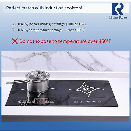 KitchenRaku 2Pcs Silicone Induction Cooktop Protector Mat, 10.2"x13.8"