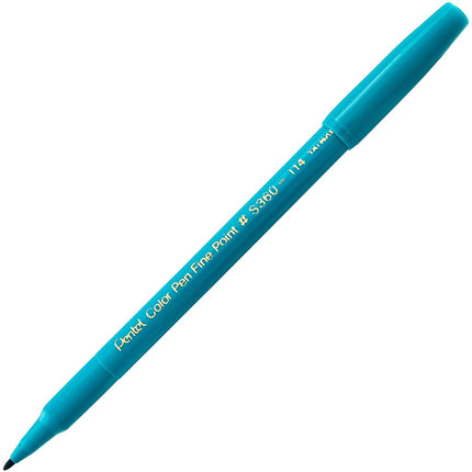Pentel Arts Color Pen, Turquoise, Box of 12 (S360-114)