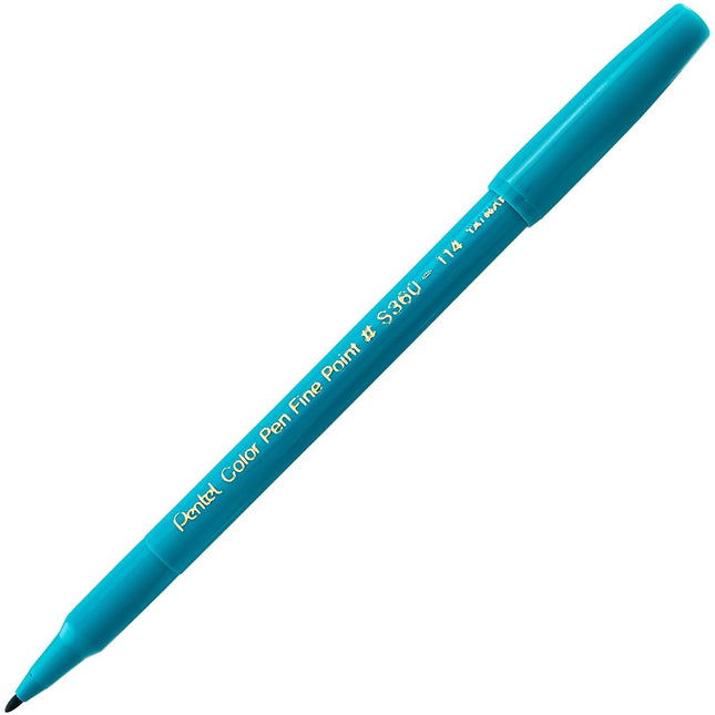 Pentel Arts Color Pen, Turquoise, Box of 12 (S360-114)