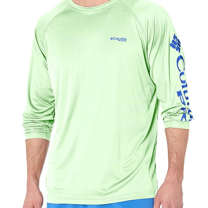 Columbia Men's PFG Terminal Tackle Long Sleeve Shirt, Key West/Vivid Blue Logo, 4X