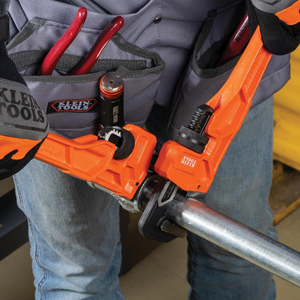 KLEIN TOOLS 68227 14-Inch Cast Iron Pipe Wrench, Heavy Duty Adjustable Plumbing Wrench with I-Beam Handle, 2-Inch Jaw Capacity