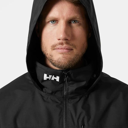 Helly Hansen Men's Crew Hooded Midlayer Jacket 2, Black, L