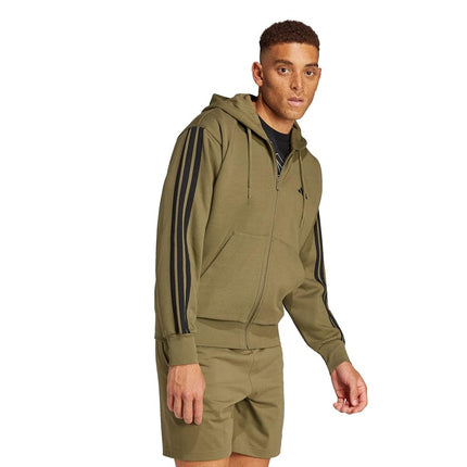 adidas mens Essentials 3-stripes Fleece Full-zip Hooded Track Top