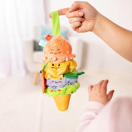 Melissa & Doug Ice Cream Take-Along Clip-On infant toy with sound and vibration - Early development & activity toys - Soft play food baby toys 0 months plus - Baby girl & baby boy toys