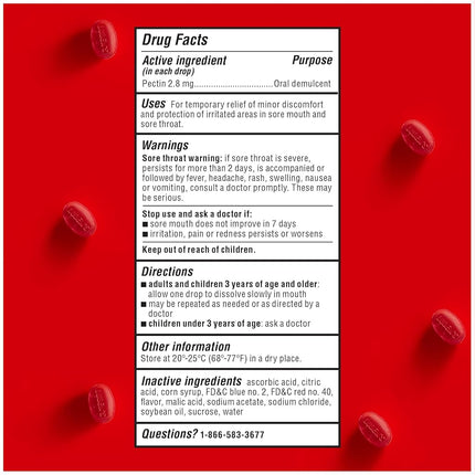 Wild Cherry Throat Drops | Deliciously Soothing | 30 Drops | 1 Bag