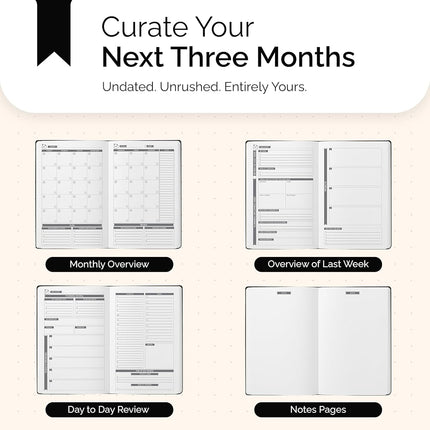 Panda Planner 2021 Daily Planner - Organizer for Goals, Gratitude & Focus - Undated 90 Day Planner (A5, Hardcover, Black, Ruled, Adult, Daily Planning, Goal Setting, Time Management, Positivity)