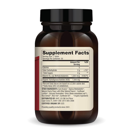 Vitamina B12 Masticable Orgánica | Dr. Mercola | 30 Comprimidos