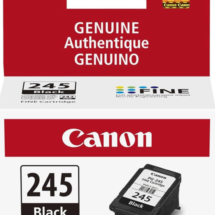 Canon Genuine Ink Cartridges PG-245 Black (1 Count), Canon Printer Ink for PIXMA TR4520 / TS3120 / TS3220 Series Printers – Original Canon Ink for Crisp, Sharp Text