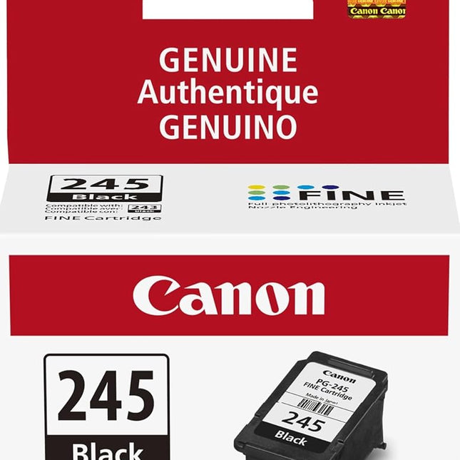 Canon Genuine Ink Cartridges PG-245 Black (1 Count), Canon Printer Ink for PIXMA TR4520 / TS3120 / TS3220 Series Printers – Original Canon Ink for Crisp, Sharp Text