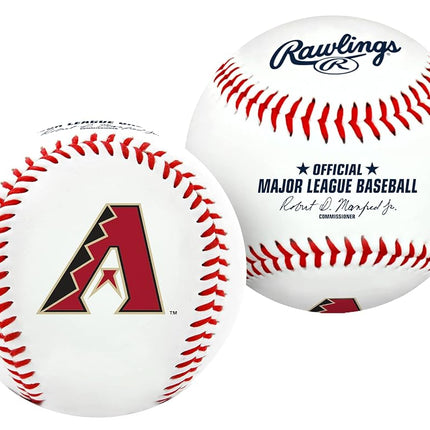 Rawlings MLB Arizona Diamondbacks Team Logo Baseball, Official, White