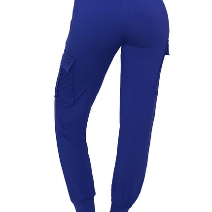 Pantalones de chándal cargo para mujer ALWAYS - Ajuste Skinny, ligeros, elásticos, suaves, con bolsillos, color azul royal, talla XS de EE. UU. (etiqueta S)
