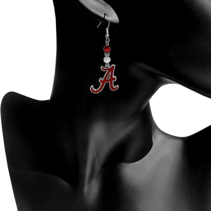 NCAA Siskiyou Sports Womens Alabama Crimson Tide Fan Bead Dangle Earrings One Size Team Color,black