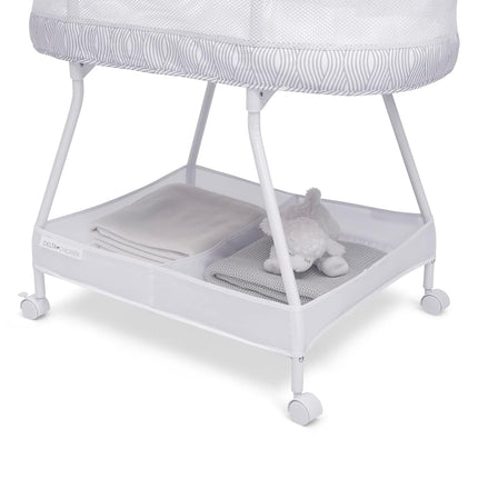 Delta Children Adjustable, fabric, Mesh, White/Grey, Bassinet