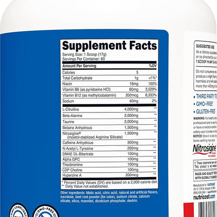 Nutricost Pre-Workout Complex Powder Fruit Punch (60 Serv)