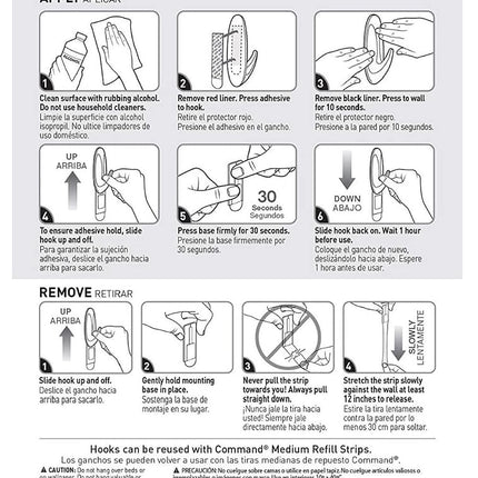 Command Designer Hooks BP1PTF, Medium, White, 4-Hooks