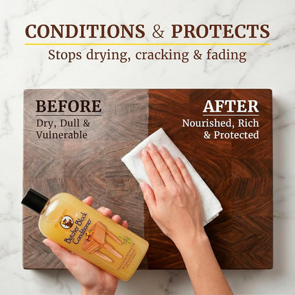 HOWARD PRODUCTS BBC012 Superior Food Grade Butcher Block Conditioner for Wooden Utensils and Cookware, 355ml - Rich Blend of Mineral Oil and Natural Waxes, Safe and Non-Toxic, Made in the USA