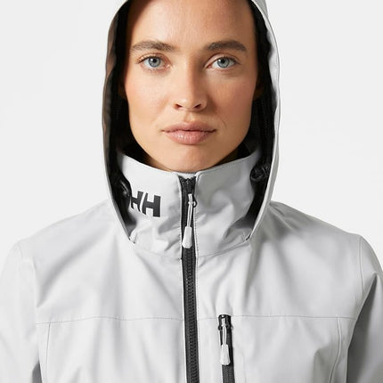 Helly Hansen Women's W Crew Hooded Jacket 2.0, Grey Fog, S