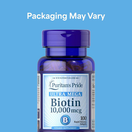 Puritan's Pride Biotin 10,000 mcg 50 Softgels
