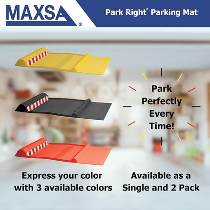 Maxsa 37356-2PK Park Right 21" x 11" x 2" Parking Mat, Yellow