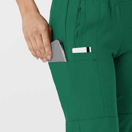 WonderWink W123 Women's 5555 Comfort Waist Jogger Pant, Hunter Green, Large Petite