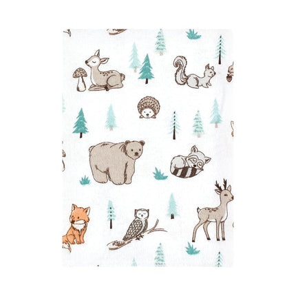Hudson Baby Unisex Baby Cotton Flannel Burp Cloths Bundle, Neutral Woodland Pals, One Size