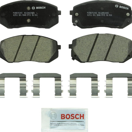 BOSCH BC1295 QuietCast Premium Ceramic Disc Brake Pad Set - Compatible with Select Hyundai Sonata, Tucson; Kia Cadenza, Rondo, Soul EV, Sportage; FRONT