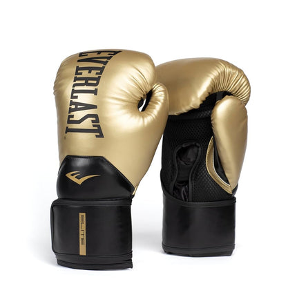 Everlast Elite 2 16oz Boxing Gloves, Gold/Black Bo
