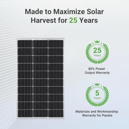 Traver Force Solar Panel 100 Watt 10BB Monocrystalline 12V Solar Panels for Home High Efficiency Solar Module Power Charger for RV Camping Cabin Marine Boat Motorhome Off-Grid Black 4-Pack 100W