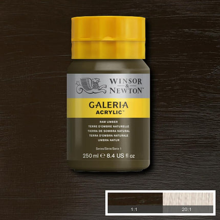 Winsor & Newton Series 1 250ml Bottle Galeria Acrylic Colour with Nozzle Cap - Raw Umber
