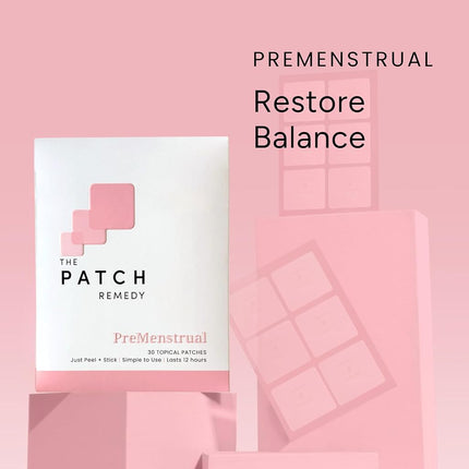 The Patch Remedy Pre Menstrual Patch | Chasteberry, Magnesium, Evening Primrose, Dong Quai, B6 & Vitamin E | 30 Patches