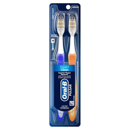 Oral-B Pulsar Medium Bristle Toothbrush , 2 Count, (Colors May Vary)